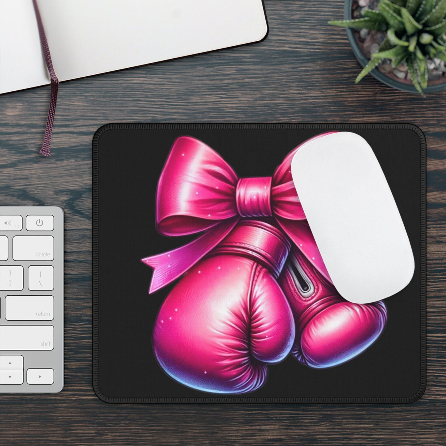 Stylish Boxing-Themed Gaming Mouse Pad, Fun Gift for Gamers, Unique Desk Accessory for your Female Warrior, Perfect for Holidays