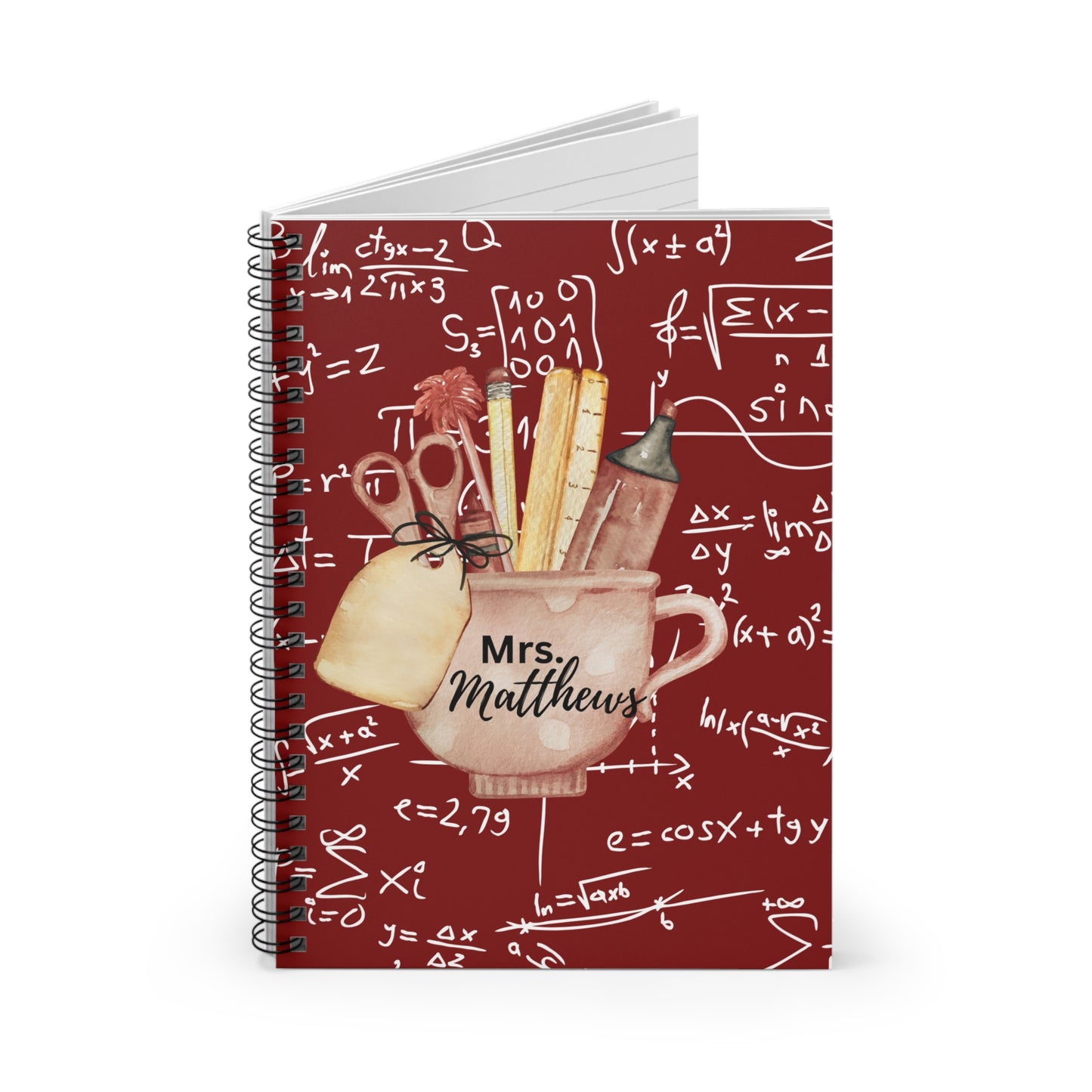 Teacher's Spiral Notebook - Personalized Gift for Educators, School Supplies, Back to School, Student Journal, Classroom Decor
