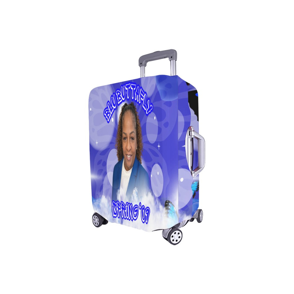Blue Buttafly (2) Luggage Cover/Small 18"-21"