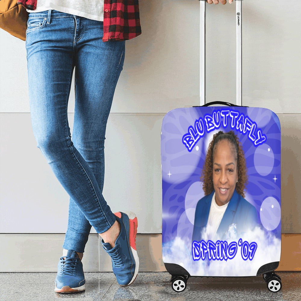 Blue Buttafly (2) Luggage Cover/Small 18"-21"