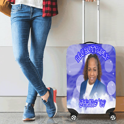 Blue Buttafly (2) Luggage Cover/Small 18"-21"