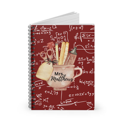 Teacher's Spiral Notebook - Personalized Gift for Educators, School Supplies, Back to School, Student Journal, Classroom Decor