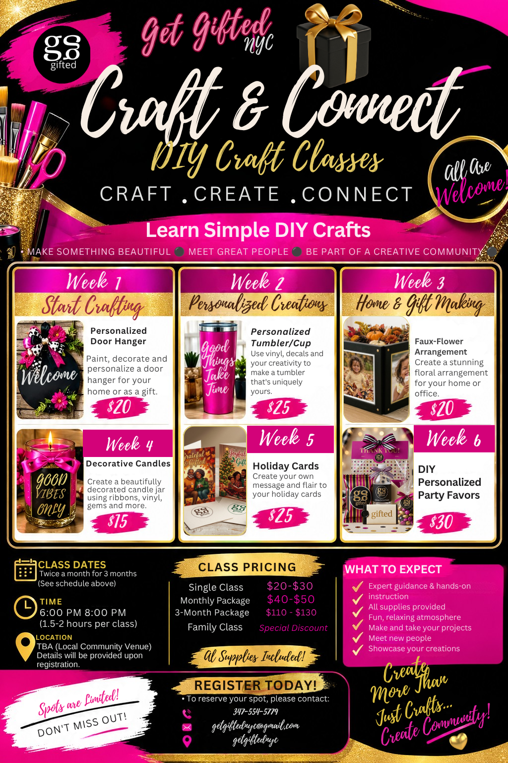 In Person Craft Classes